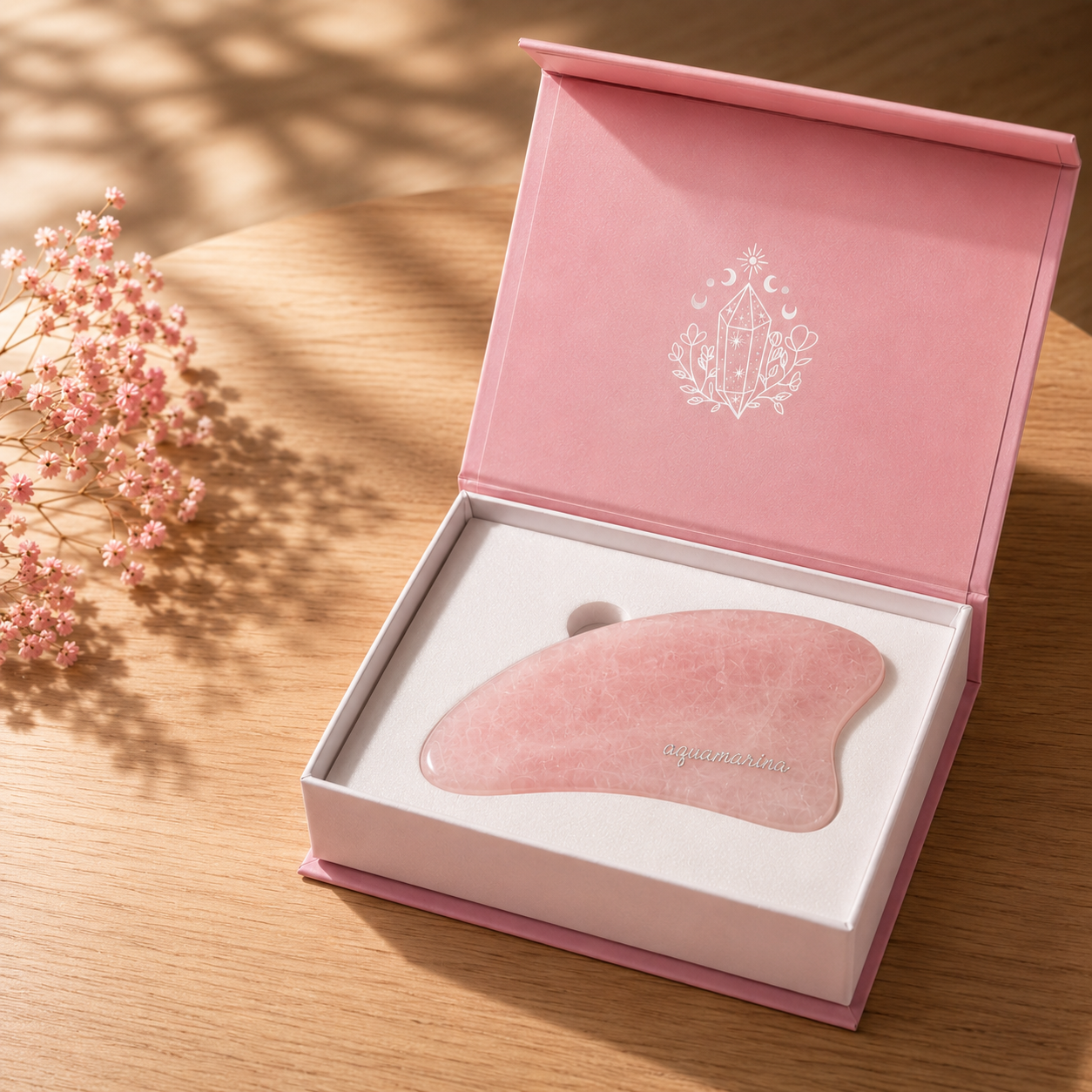 Extra Large Gua Sha Massage Tool - Rose Quartz