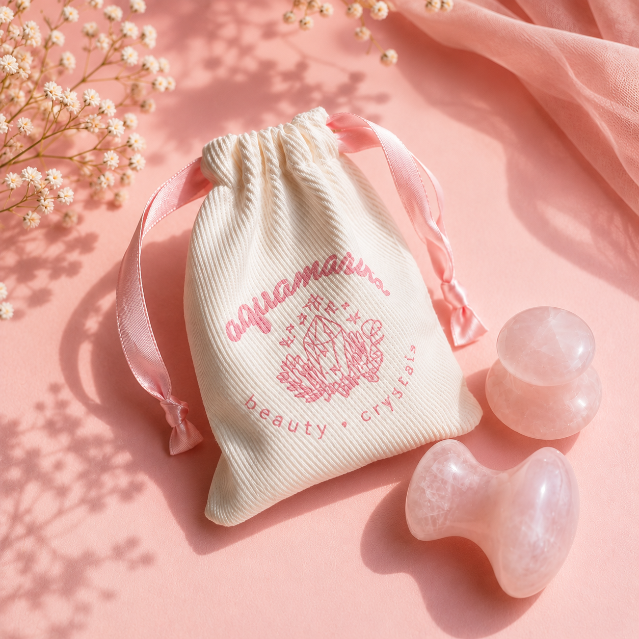 Rose Quartz Mushroom Tool - Set of 2