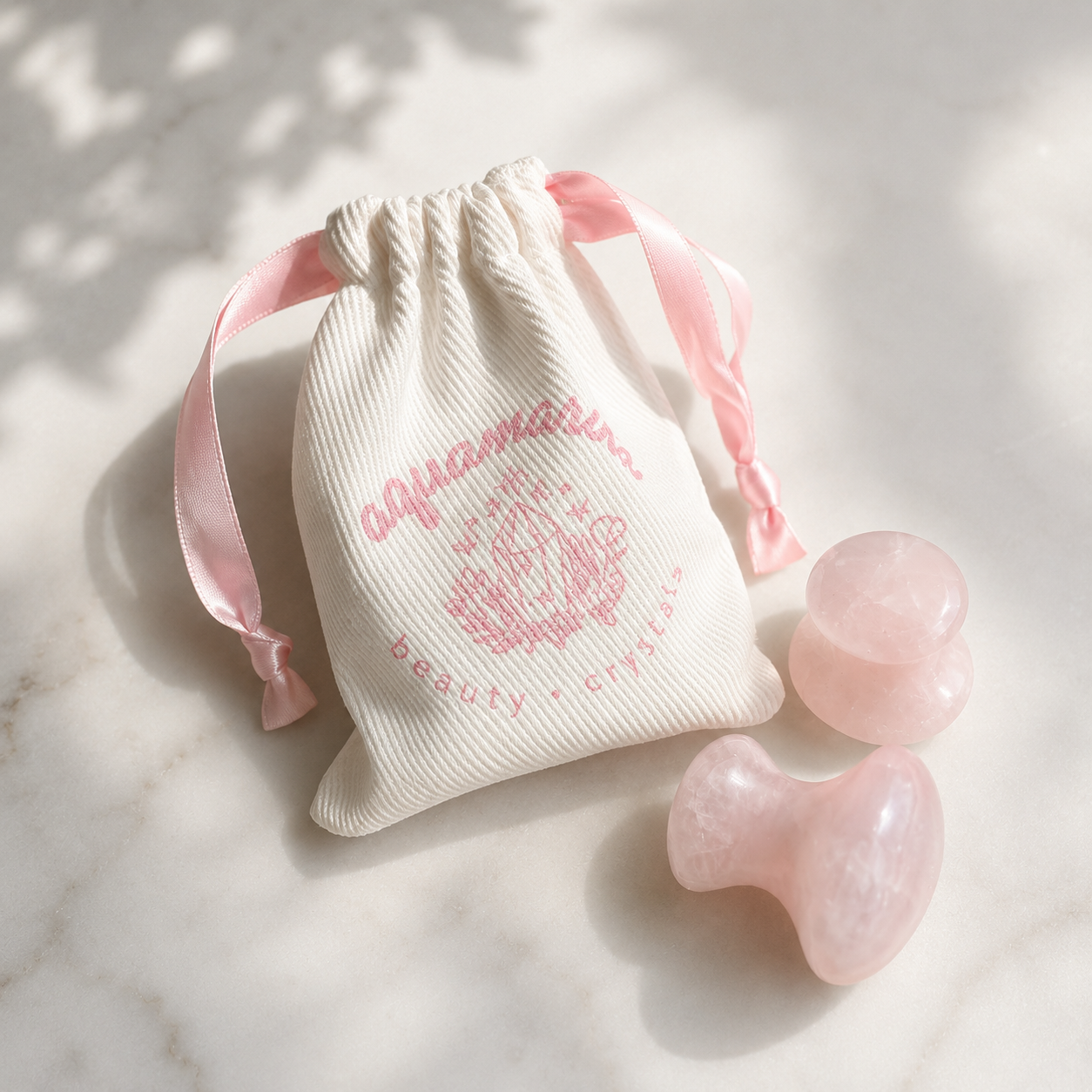 Rose Quartz Mushroom Tool - Set of 2